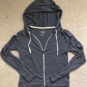 American Eagle Outfitters | Tops | American Eagle Striped Zipup Hoodie |  Poshmark